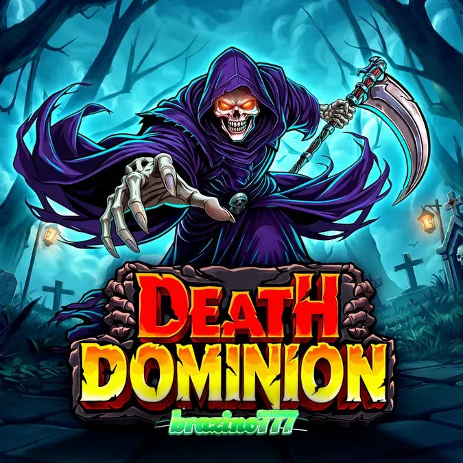 Interface do jogo de slot Death Dominion com elementos góticos